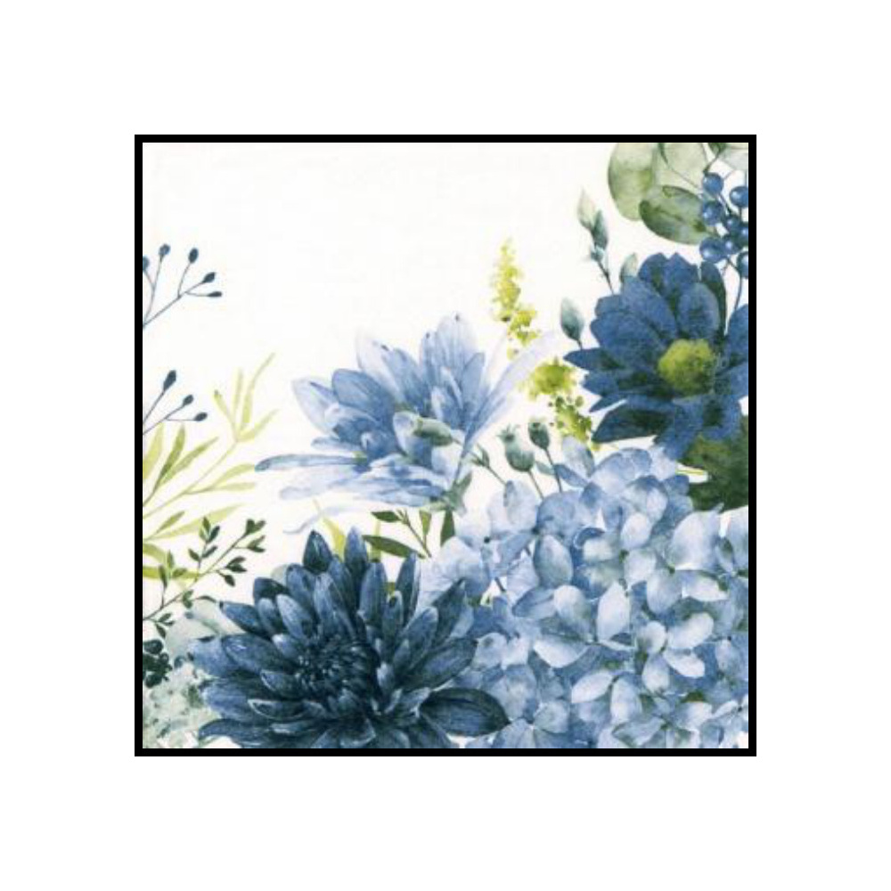 [276672] SERVILLETAS 33CM ORLA DE CRISANTEMOS AZUL 342636