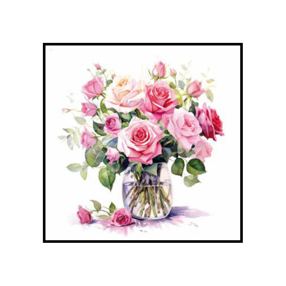 [276709] SERVILLETAS 33CM MAZZETTO DI ROSE ROSA 367106