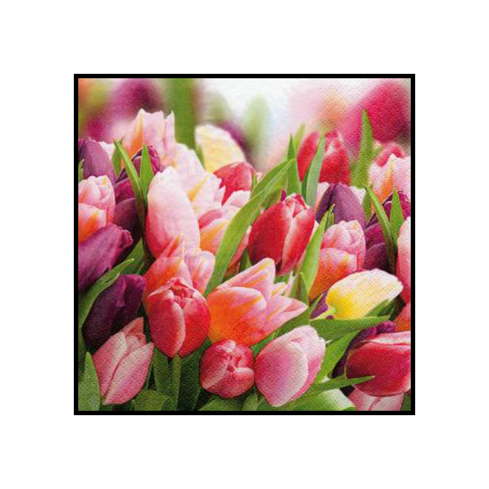 [276767] SERVILLETAS 33CM PRIMAVERA TULIPANES ROSAS 389143