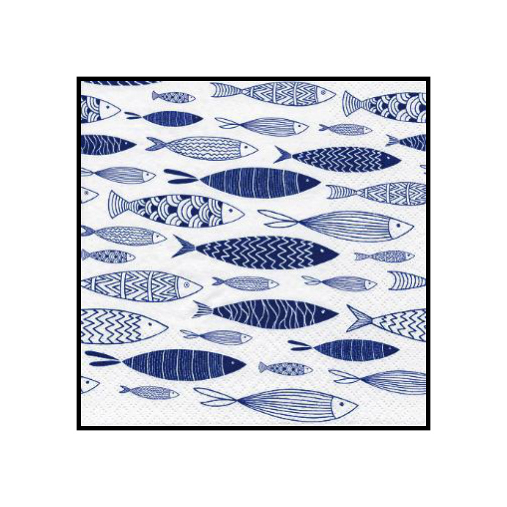 [276733] SERVILLETAS 33CM BANCO DE PECES AZULES 370440