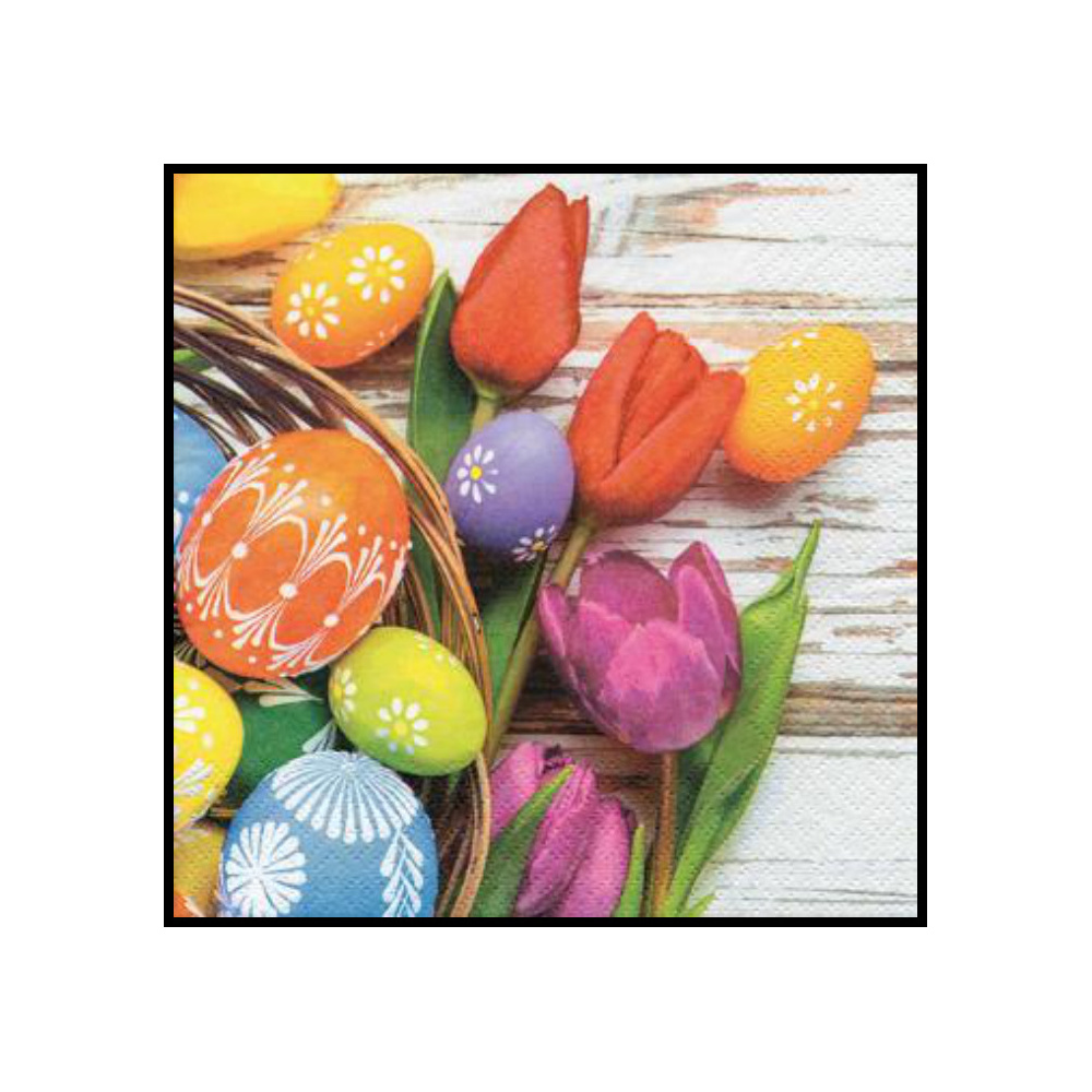 [276757] SERVILLETAS 33CM PRIMAVERA HUEVOS TULIPANES 380001