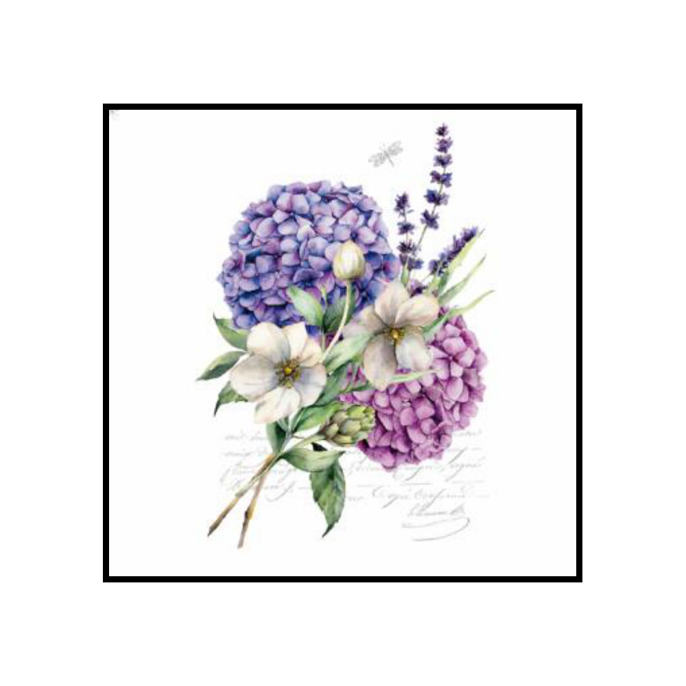[276706] SERVILLETAS 33CM RAMILLETE DE HORTENSIAS 362064