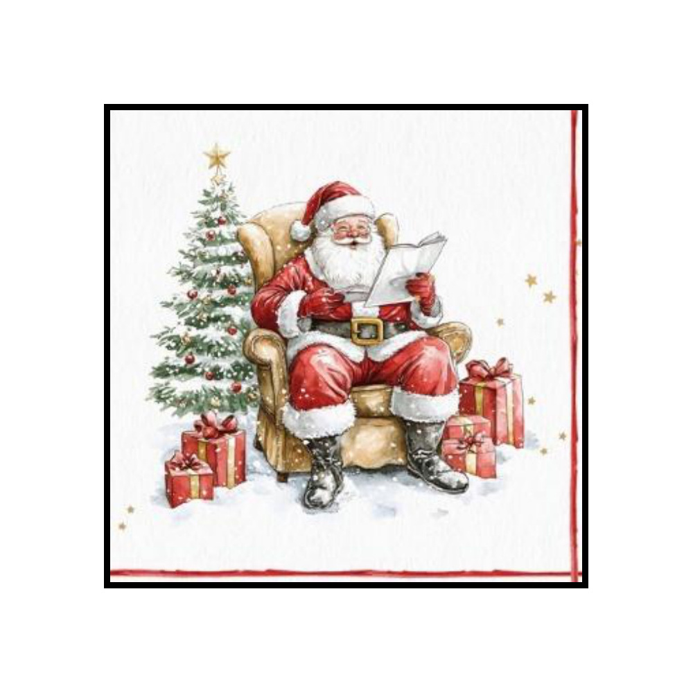 [276655] SERVILLETAS 33CM NAVIDAD PAPA NOEL LEYENDO 313251
