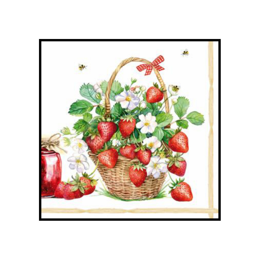 [276688] SERVILLETAS 33CM DISEÑO FRESAS EN UNA CESTA 344648