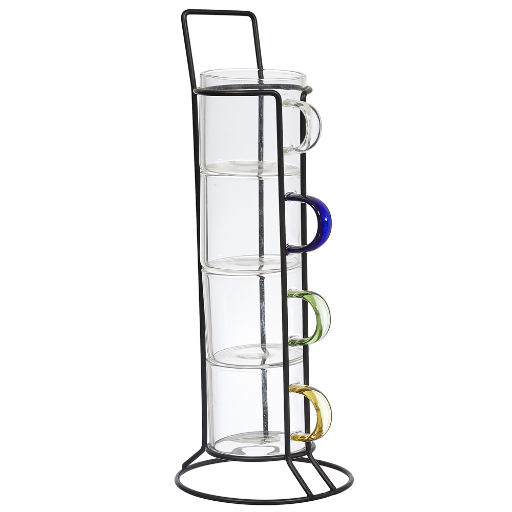 TAZA ESPRESSO VIDRIO CON SOPORTE X4 M12 KA0498