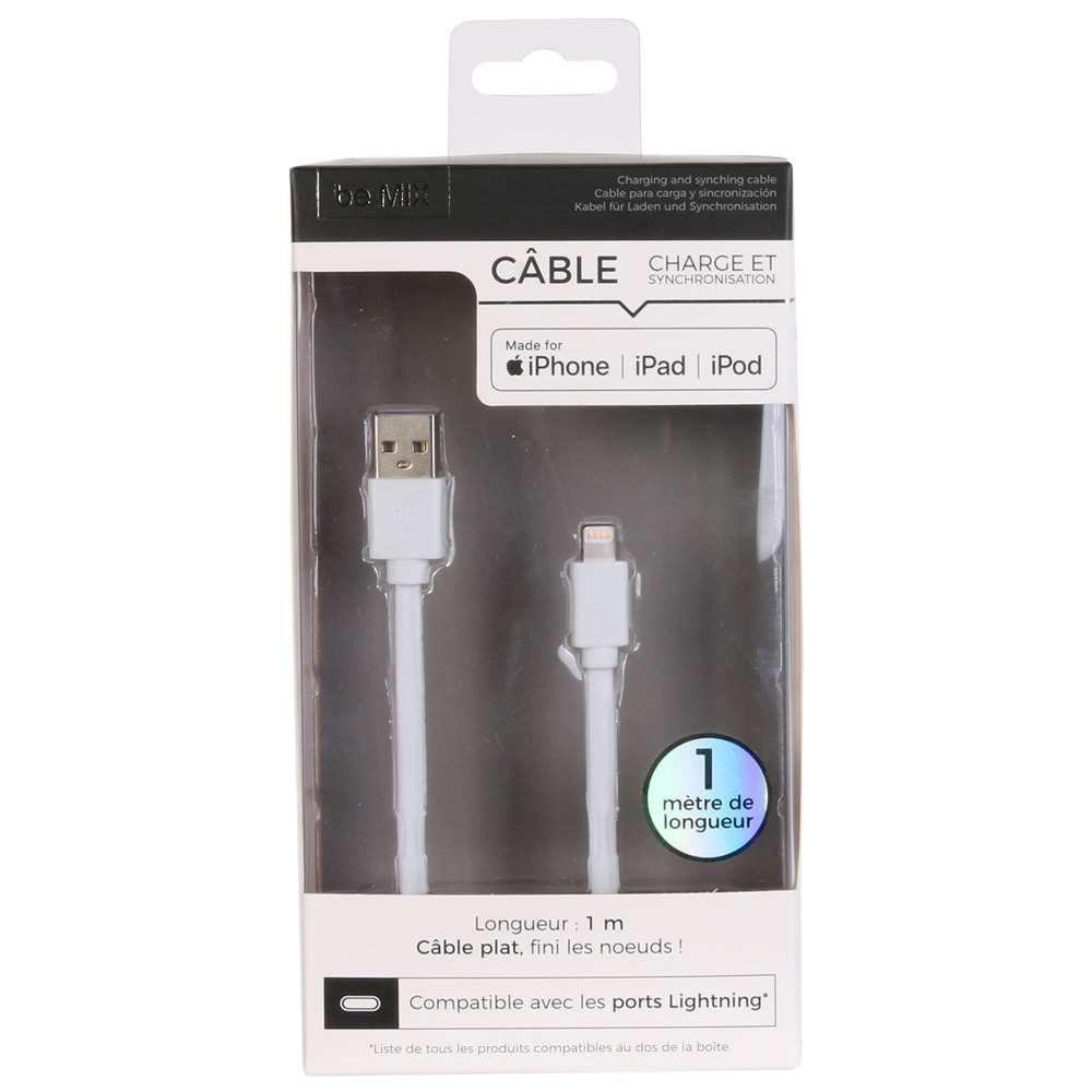 [277739] CABLE APROBADO PARA IPHONE 56 BLANCO M12 HT1082
