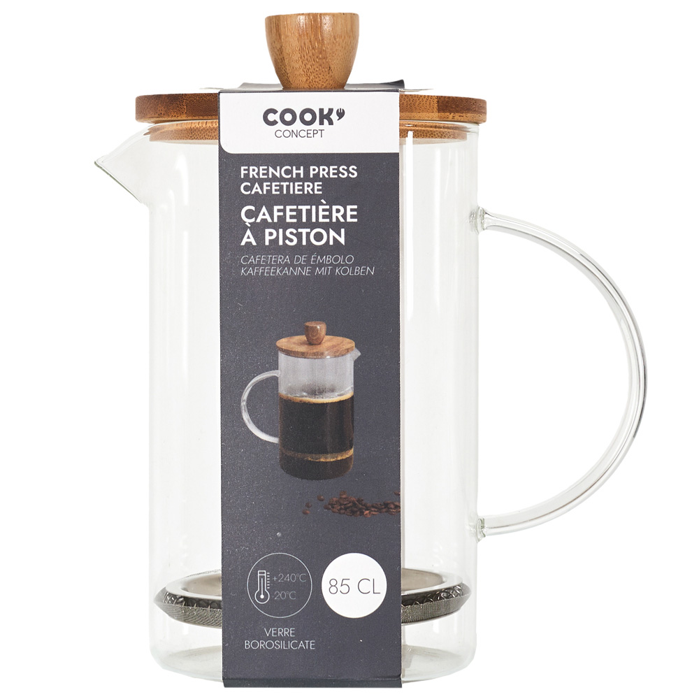[277744] CAFETERA DE PRENSA ACACIA VIDRIO 85CL KA0093
