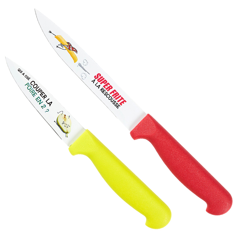 [278146] 2 CUCHILLOS DIVERTIDOS ACERO INOXIDABLE KD5867