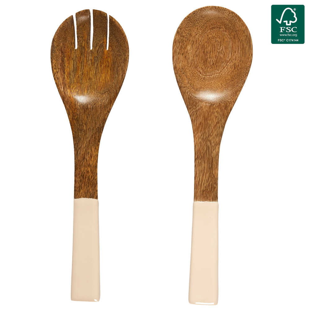 CUBIERTOS ENSALADA LISO MADERA MANGO ARENA KA0575
