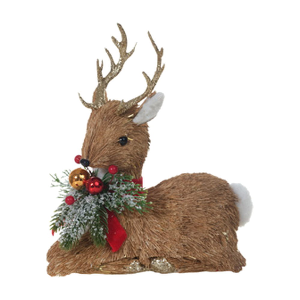 FIGURA RENO 11X22X26CM ROJO DORADO 831-D186-2607
