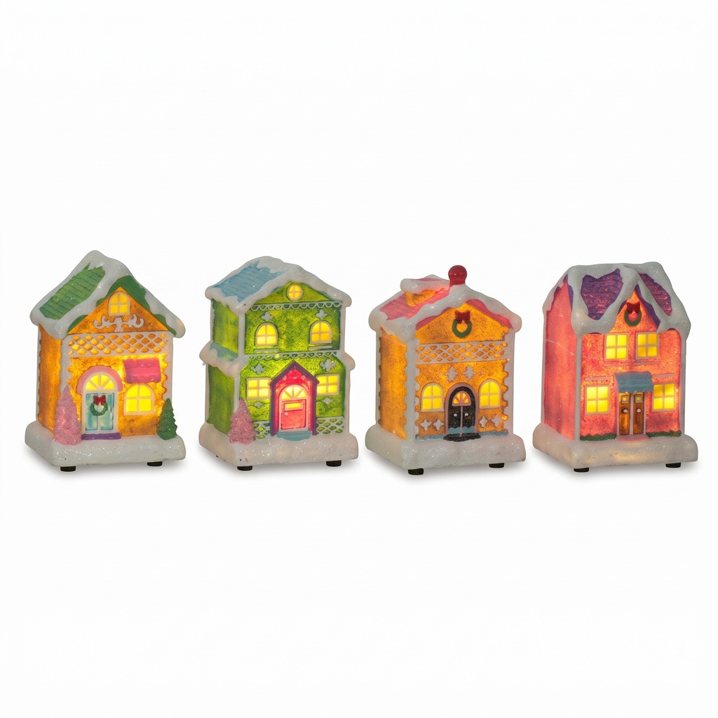VILLA LED 9CM JUEGO 4 PASTELES 831-MX2472-2602
