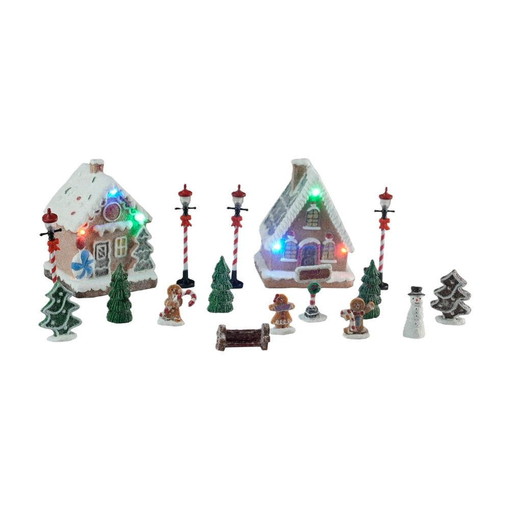 6 UNIDADES JUEGO 17 PIEZAS VILLA LED 831-D011-2540