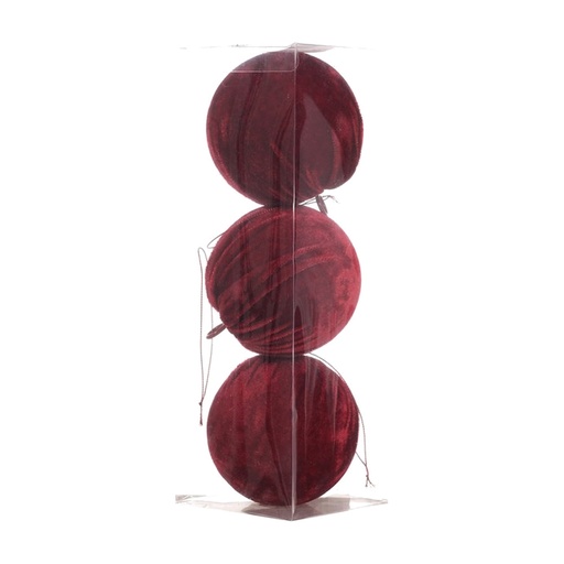[281934] JUEGO 3 ESFERAS 10CM ROJO 36 831-MX2467-26102F.