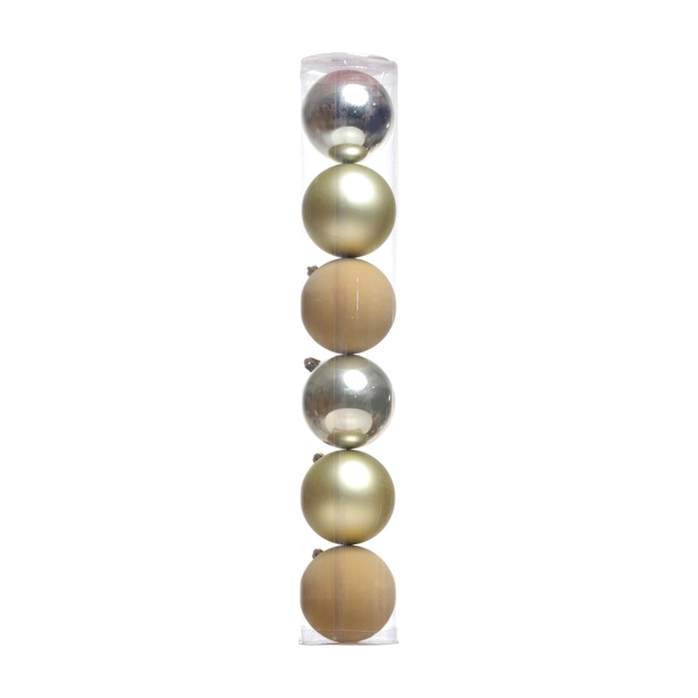 JUEGO 6 ESFERAS 8CM FELPA CHAMPAÑA 831-239-2531CG