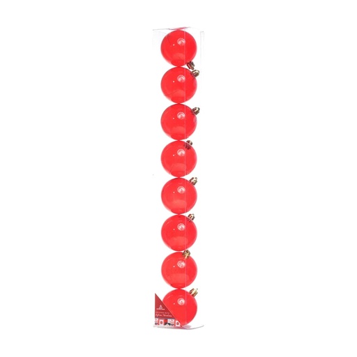 [281942] JUEGO 8 ESFERAS 6CM CAJA PVC ROJO 831-239-2454R