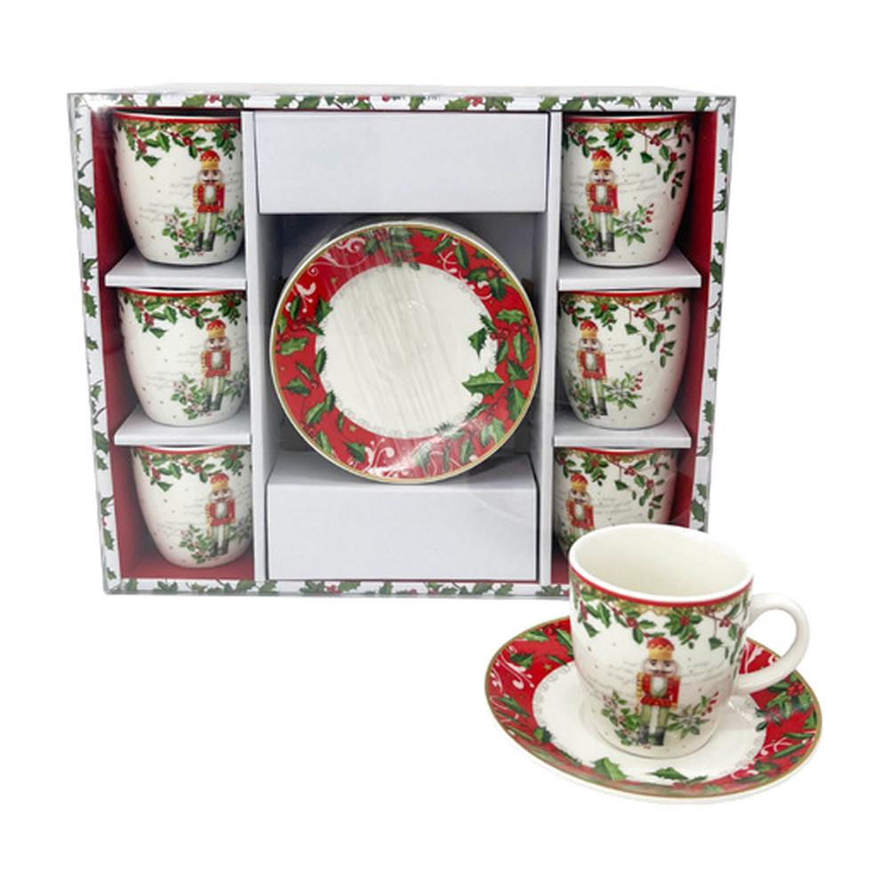JUEGO 6 TAZAS 80ML 6 PLATOS 831-XDA40-2610B