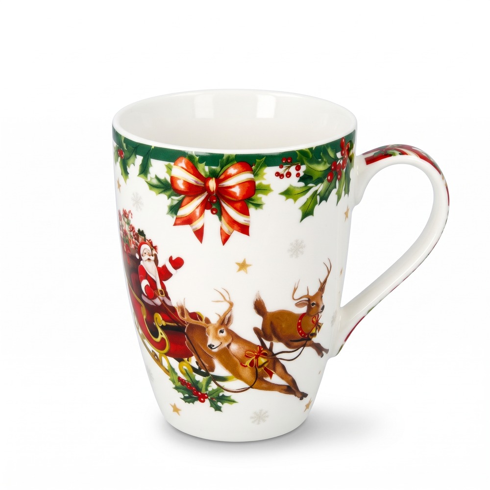 TAZA NAVIDEÑA BLANCA 350ML SANTA 831-XDA40-2611D
