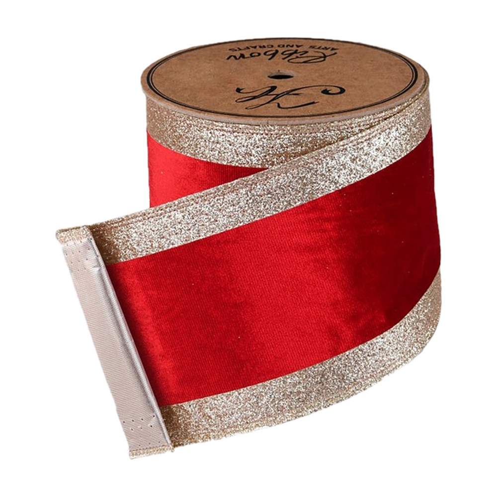 CINTA NAVIDEÑA ROJO 10CM X 10 831-R007-2613R